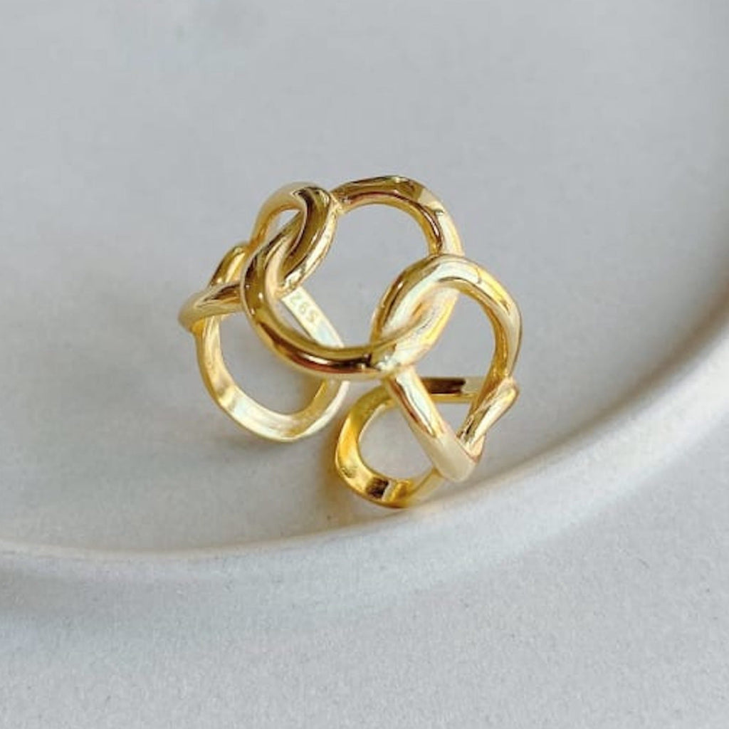 14K Gold Chain Link Ring - Rings - Elk & Bloom