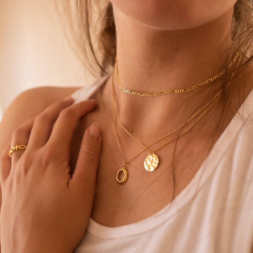 14K Gold Circle Necklace - Necklaces - Elk & Bloom
