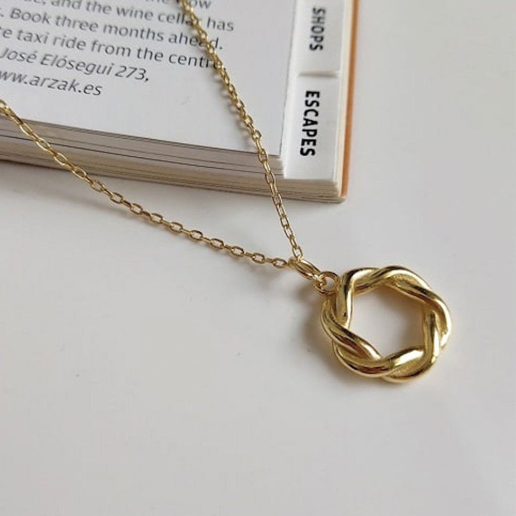 14K Gold Circle Necklace - Necklaces - Elk & Bloom