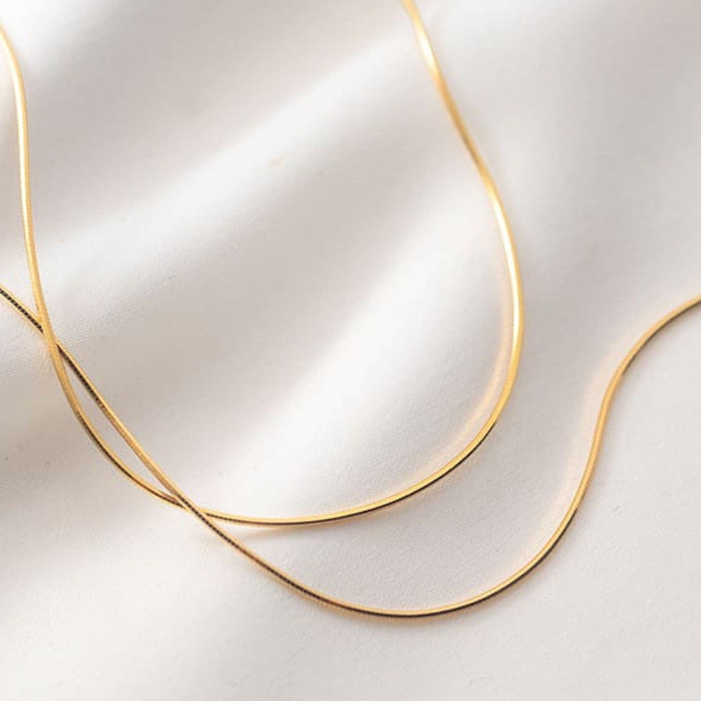 14k Gold Herringbone Necklace - Necklaces - Elk & Bloom