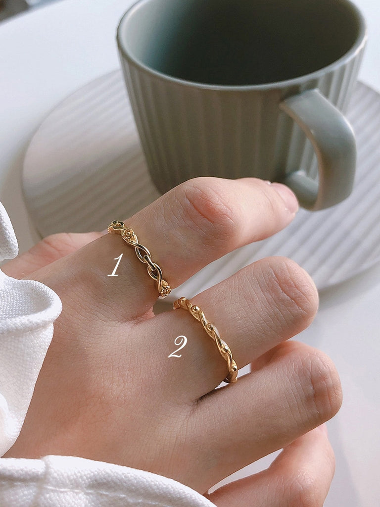 14K Gold Link Stackable Ring - Rings - Elk & Bloom