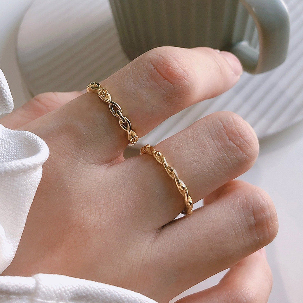 14K Gold Link Stackable Ring - Rings - Elk & Bloom