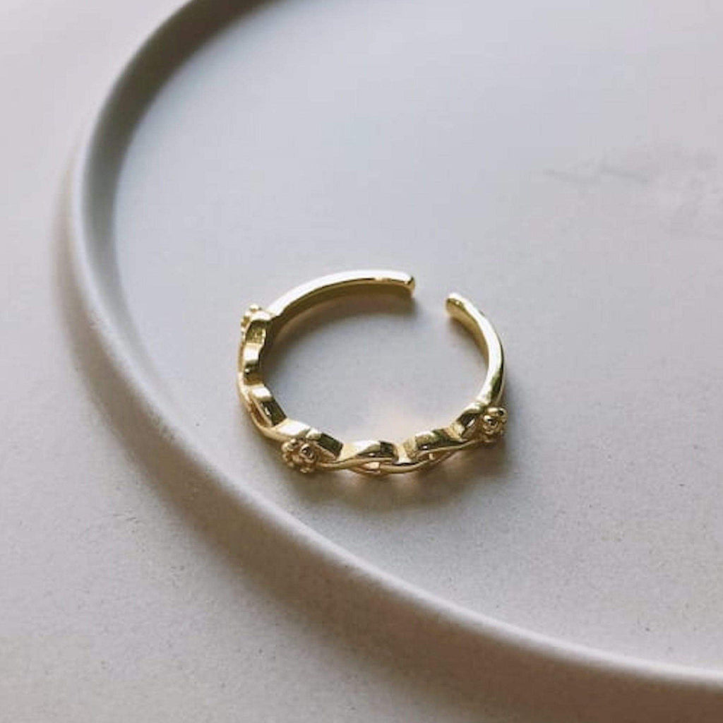 14K Gold Link Stackable Ring - Rings - Elk & Bloom