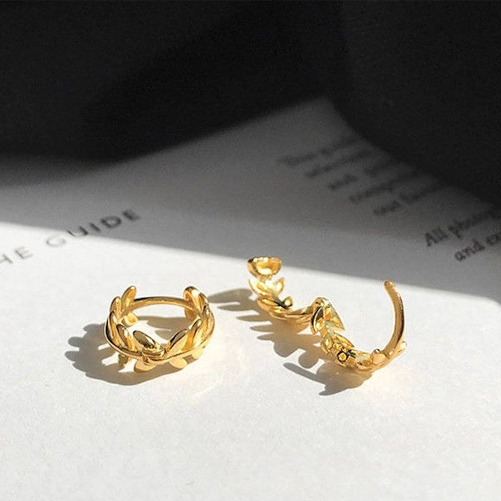 14K Gold Plated Silver Tiny Huggie Hoop Earrings - Earrings - Elk & Bloom