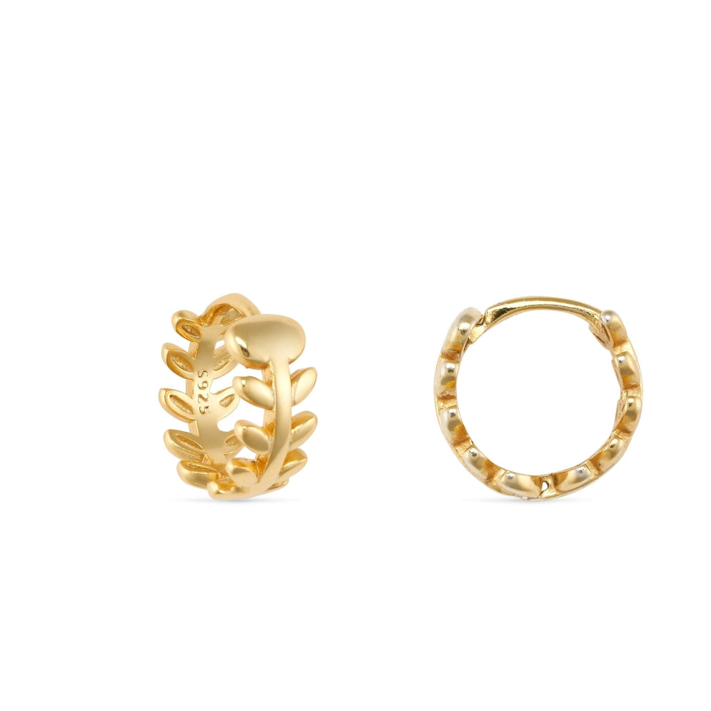 14K Gold Plated Silver Tiny Huggie Hoop Earrings - Earrings - Elk & Bloom