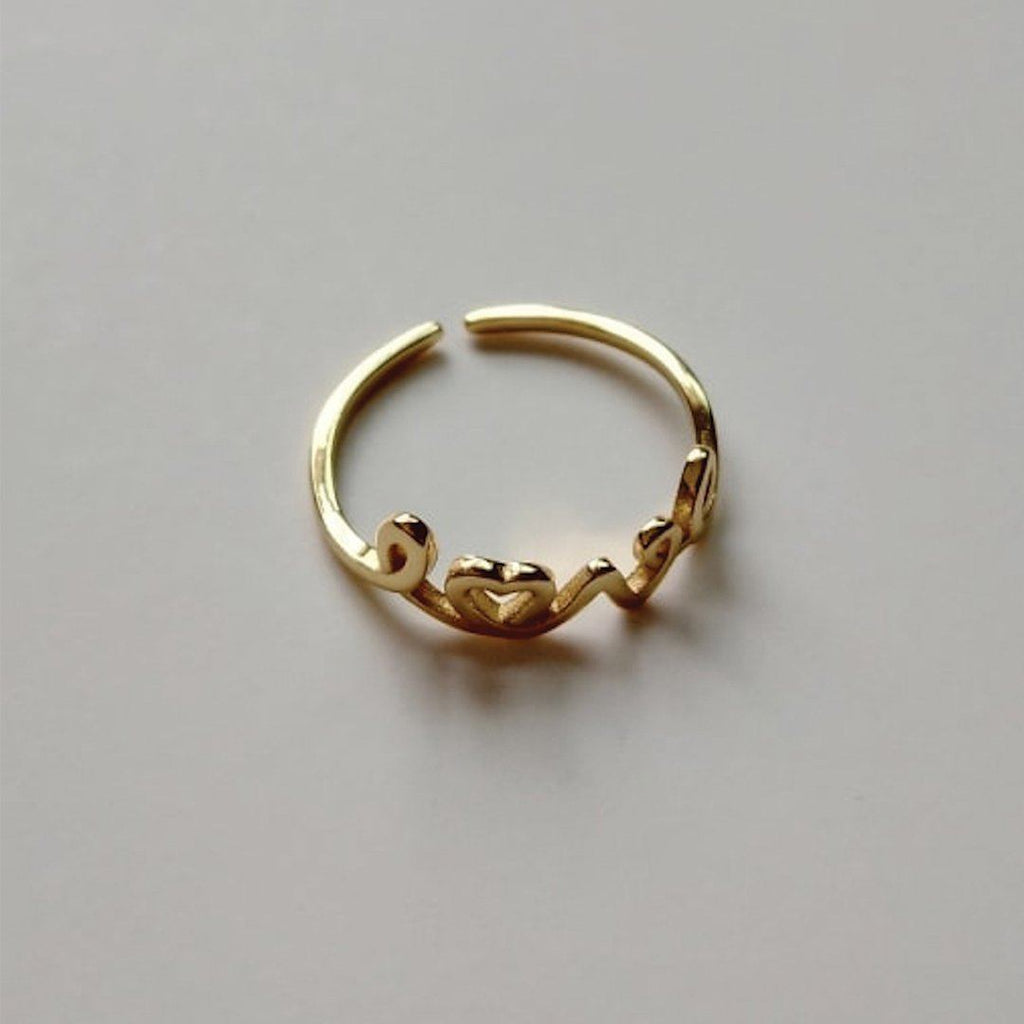 14K Gold Promise Love Stacking Ring - Rings - Elk & Bloom