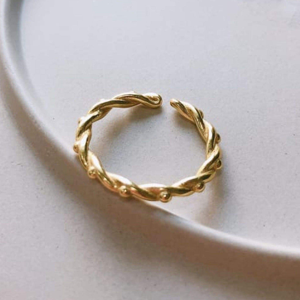 14K Gold Twist Stackable Ring - Rings - Elk & Bloom