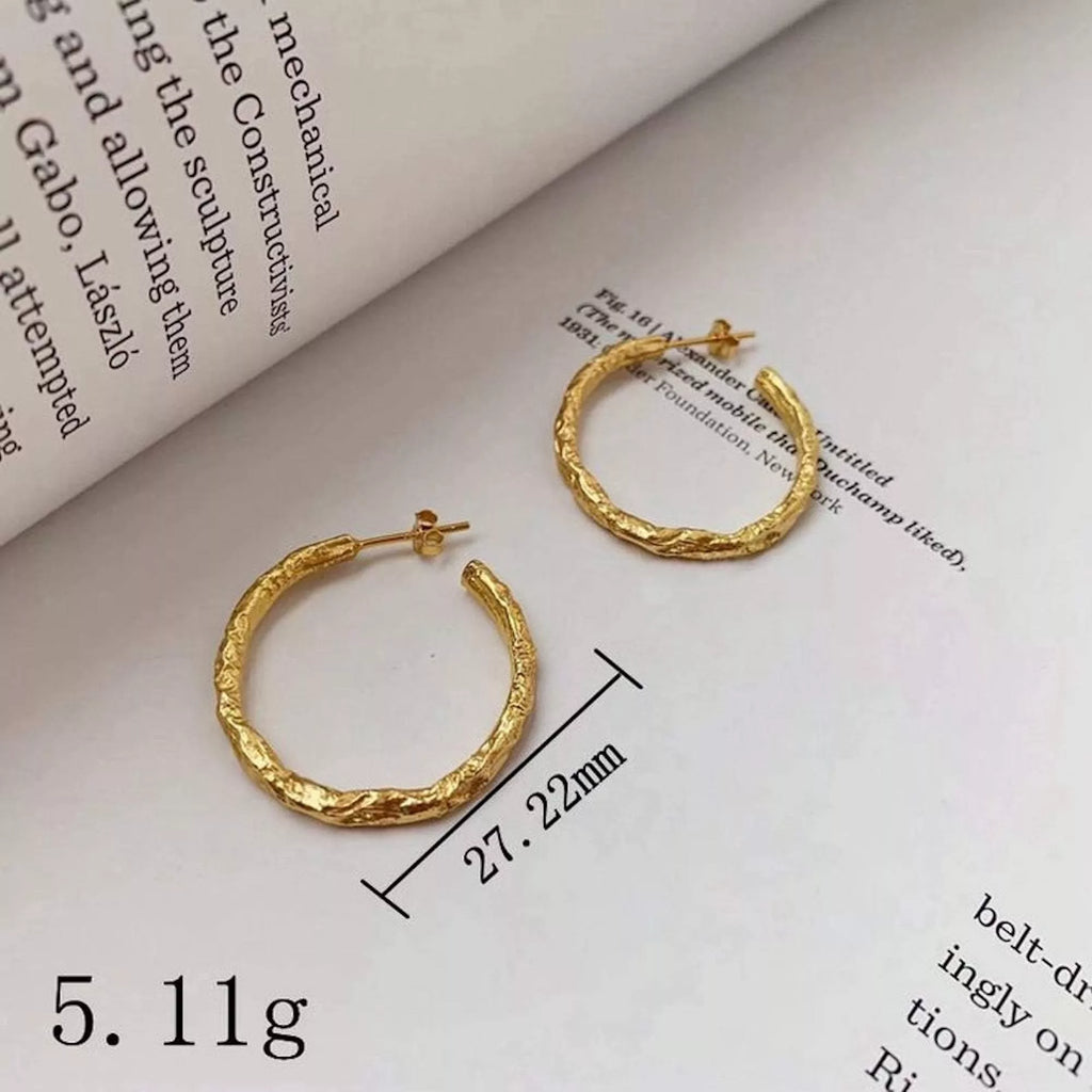 14K Medium Gold Thin Hoop Earrings - Earrings - Elk & Bloom