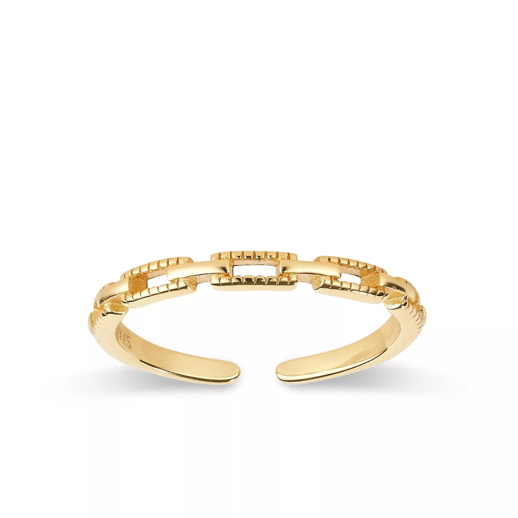 18K Gold Chain Link Stacking Ring - Rings - Elk & Bloom
