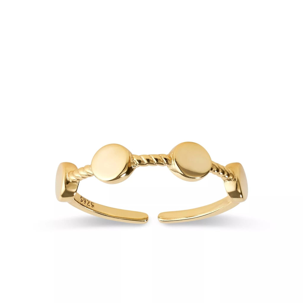 18K Gold Geometric Stacking Ring - Rings - Elk & Bloom