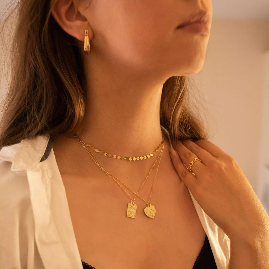 Chunky 14K Gold Card Necklace - Necklaces - Elk & Bloom