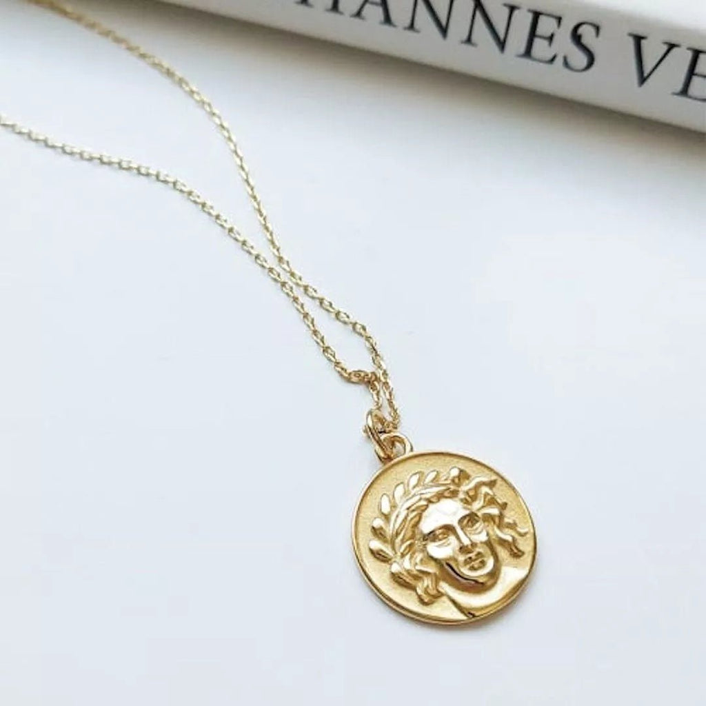 Chunky 14K Gold Coin Medallion Necklace - Necklaces - Elk & Bloom