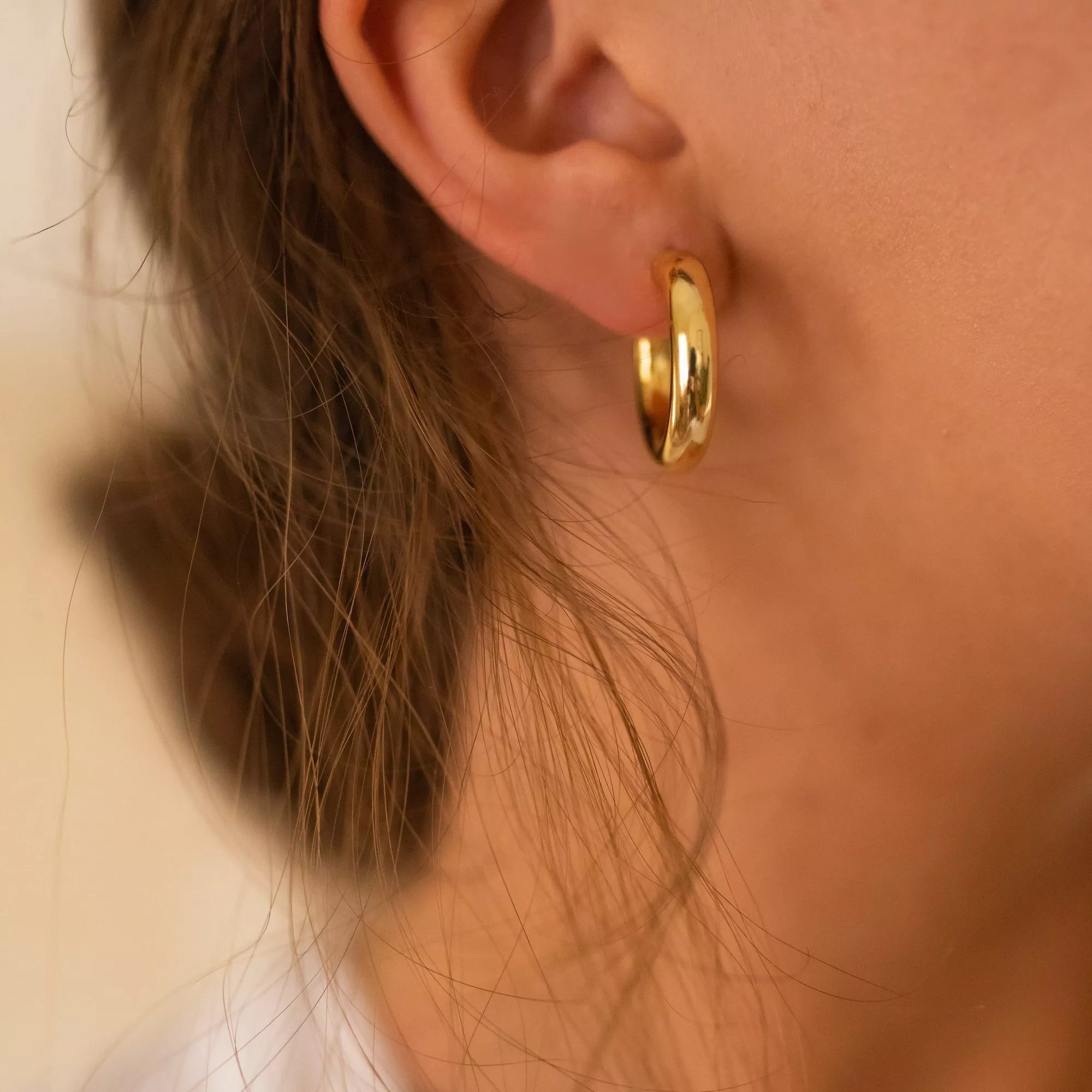 Large Matt Gold Hoop Earrings