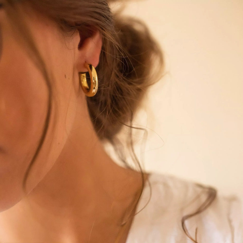 Chunky 14K Gold Hoop Earrings - Earrings - Elk & Bloom