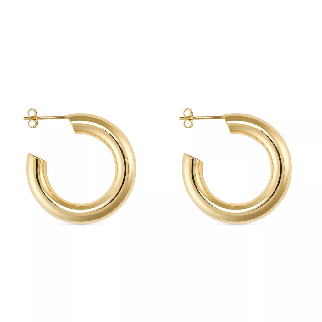 Chunky 14k gold top hoops