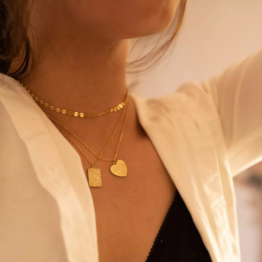 Chunky 14K Gold Love Heart Necklace - Necklaces - Elk & Bloom