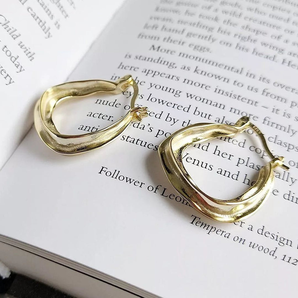 Chunky 14K Gold Oval Hoop Earrings - Earrings - Elk & Bloom
