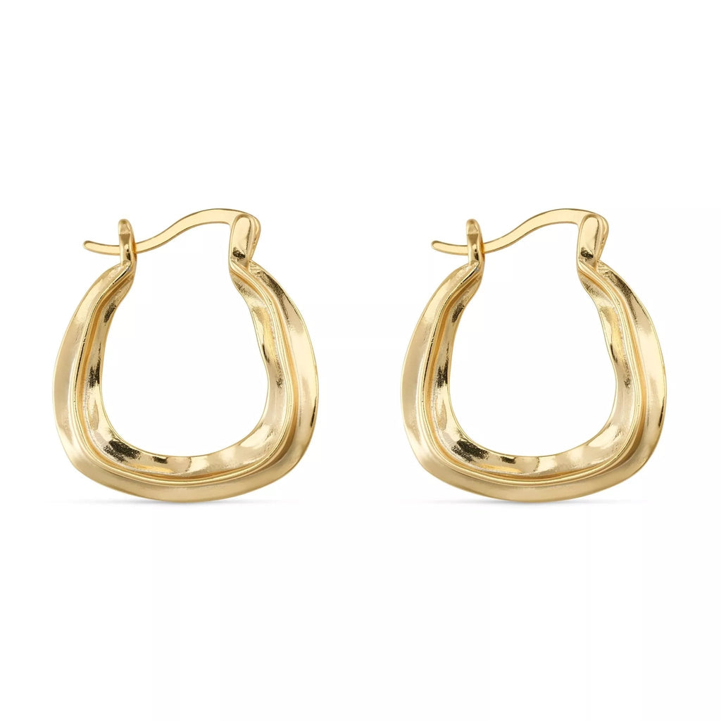 Chunky 14K Gold Oval Hoop Earrings - Earrings - Elk & Bloom