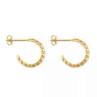 Chunky 14K Ribbed Gold Hoop Earrings - Earrings - Elk & Bloom
