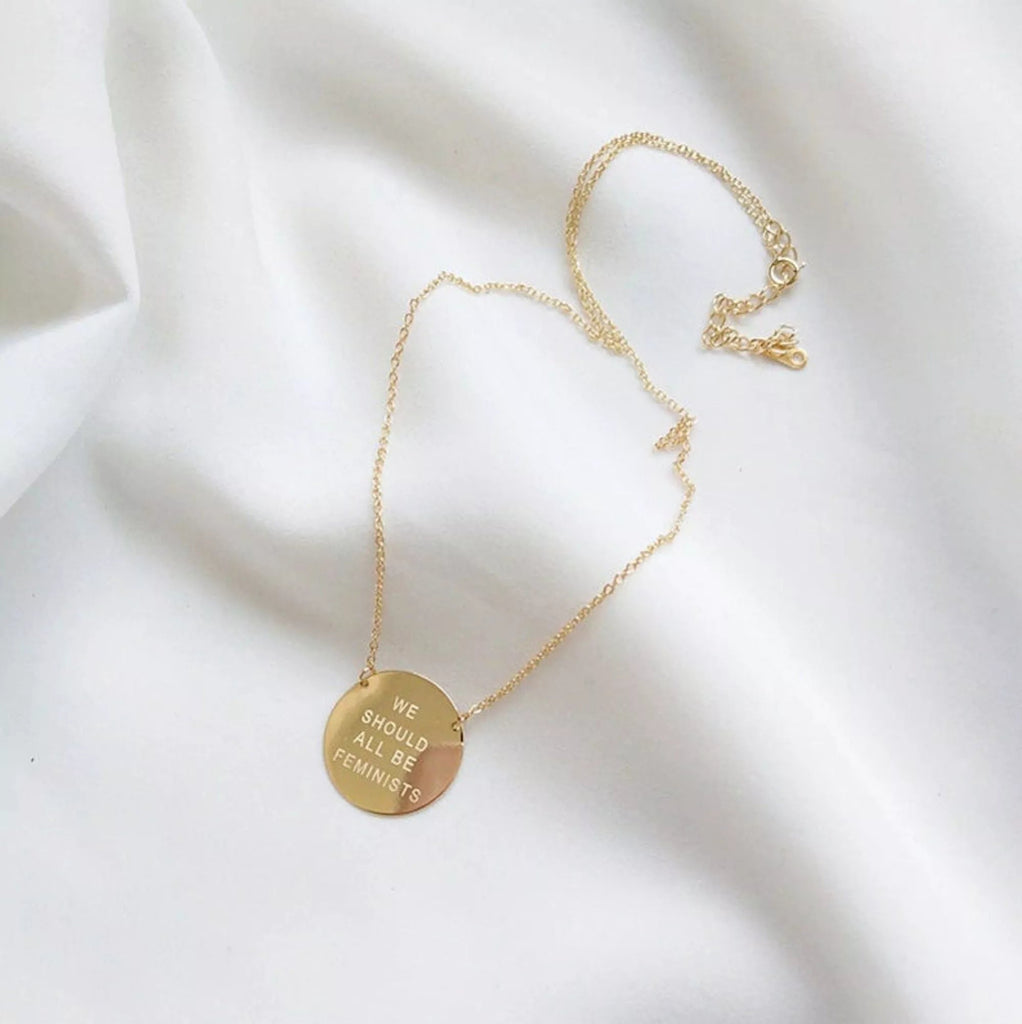 Chunky 18K Gold Feminist Necklace - Necklaces - Elk & Bloom