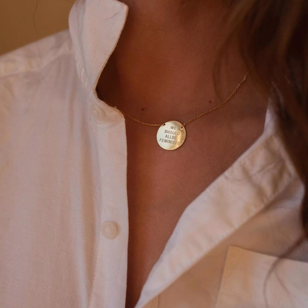 Chunky 18K Gold Feminist Necklace - Necklaces - Elk & Bloom