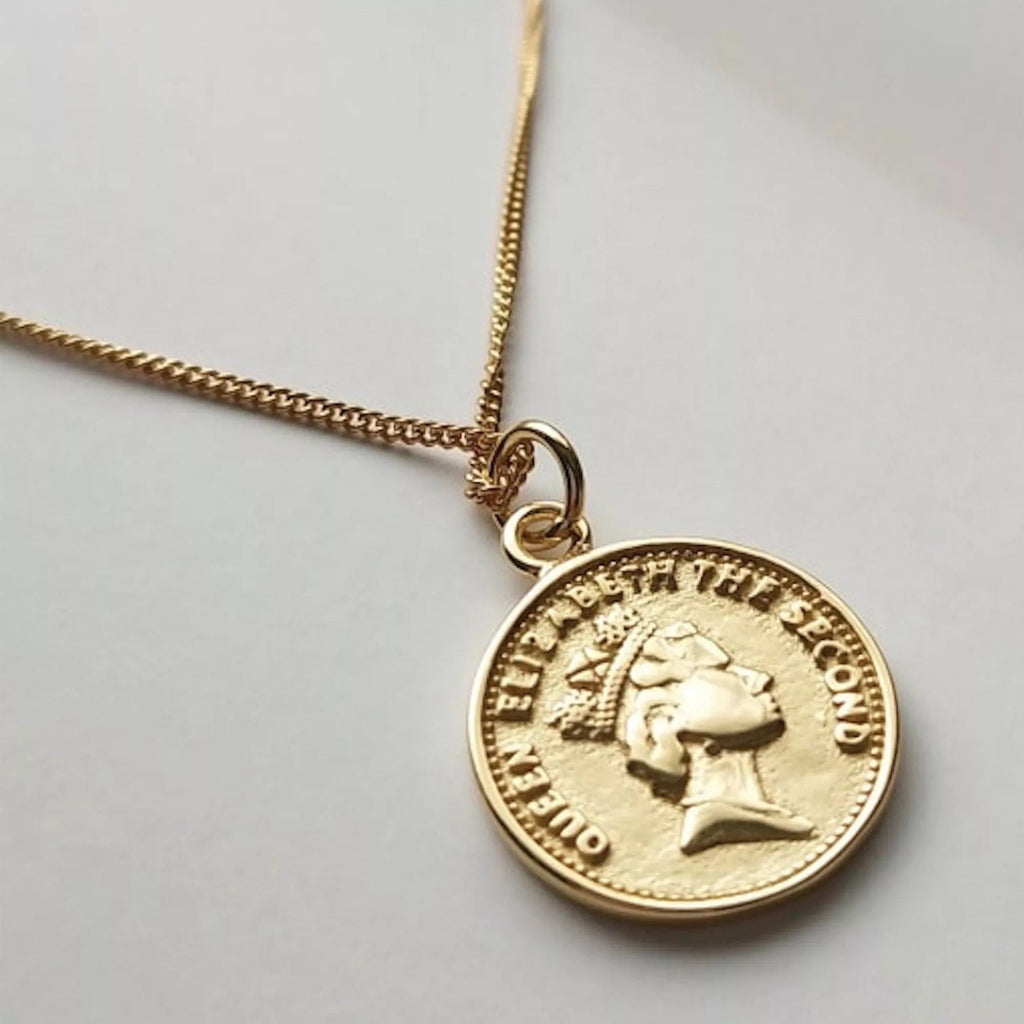 Chunky 18K Gold Lucky Penny Coin Medallion Necklace - Necklaces - Elk & Bloom