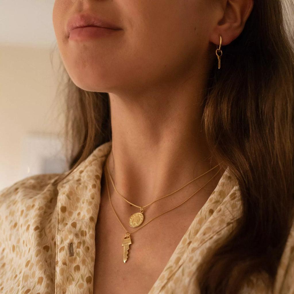 Chunky 18K Gold Lucky Penny Coin Medallion Necklace - Necklaces - Elk & Bloom