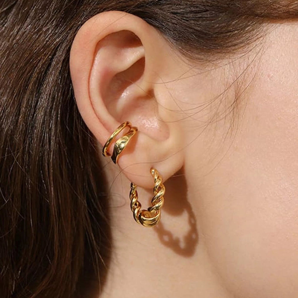 Chunky 18K Thick Gold Hoops - Earrings - Elk & Bloom