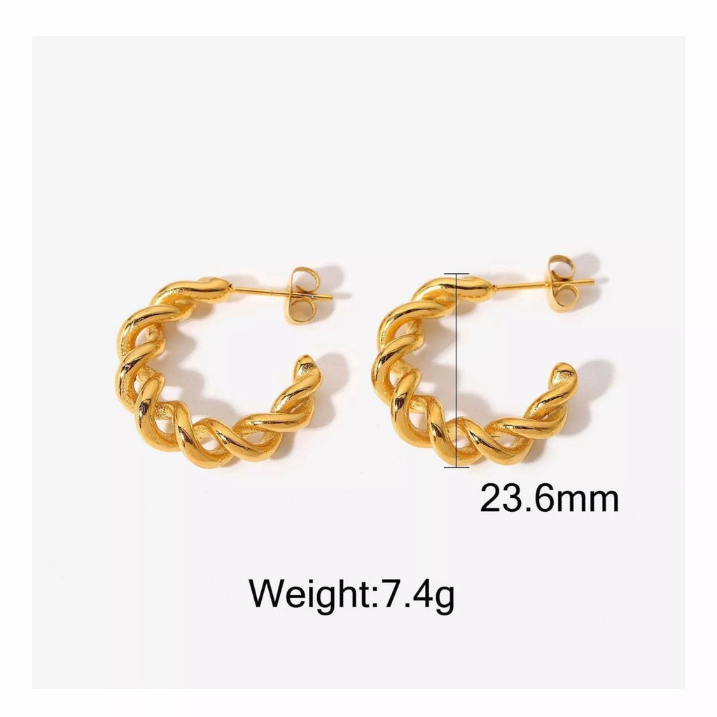 Chunky 18K Thick Gold Hoops - Earrings - Elk & Bloom