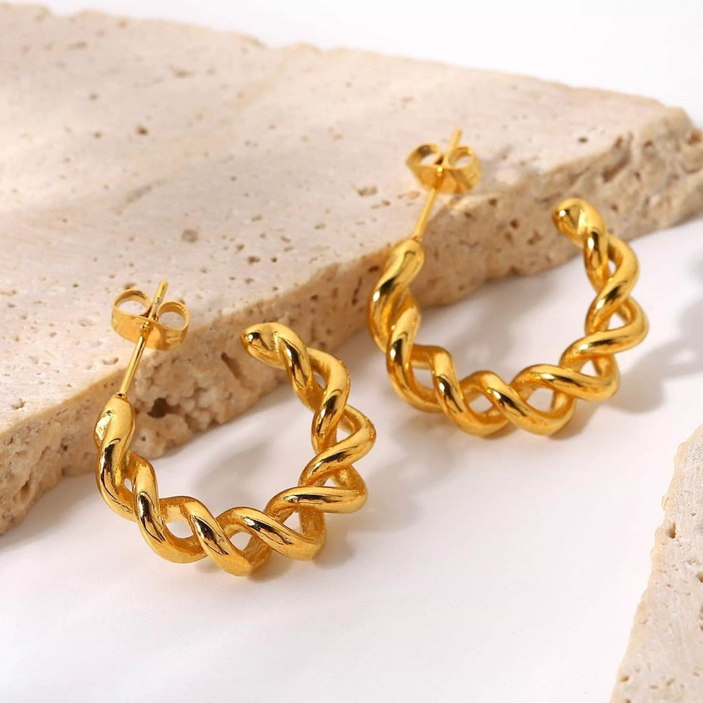 Chunky 18K Thick Gold Hoops - Earrings - Elk & Bloom