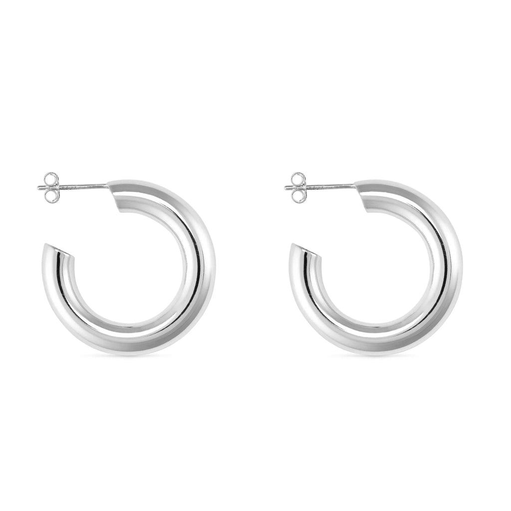 Chunky Sterling Silver Hoop Earrings - Earrings - Elk & Bloom