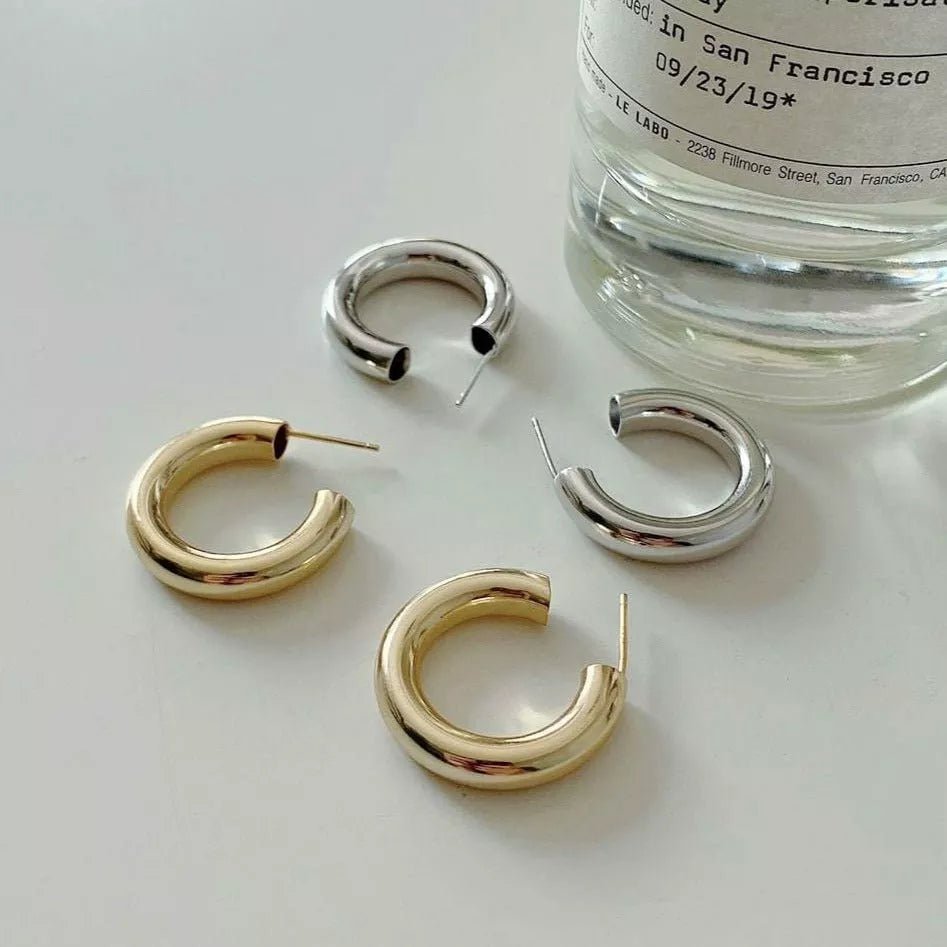 Chunky Sterling Silver Hoop Earrings - Earrings - Elk & Bloom