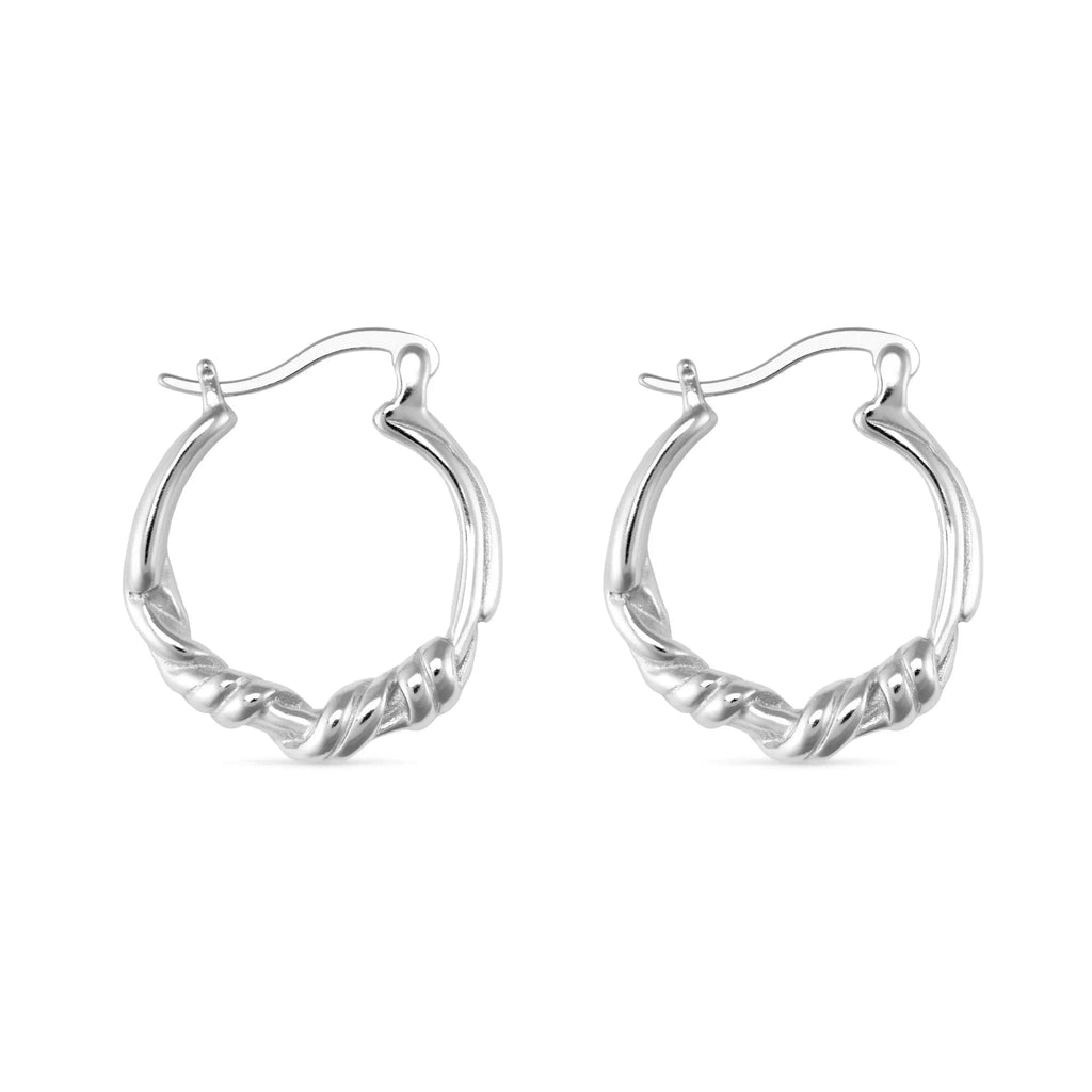 Chunky Sterling Silver Twisted Hoop Earrings - Earrings - Elk & Bloom