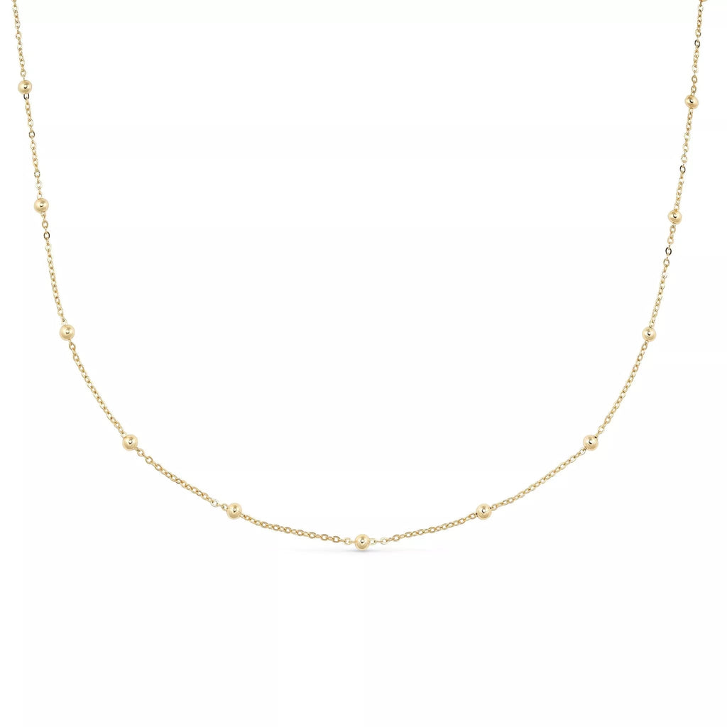 Dainty 14K Gold Bead Choker Necklace - Necklaces - Elk & Bloom