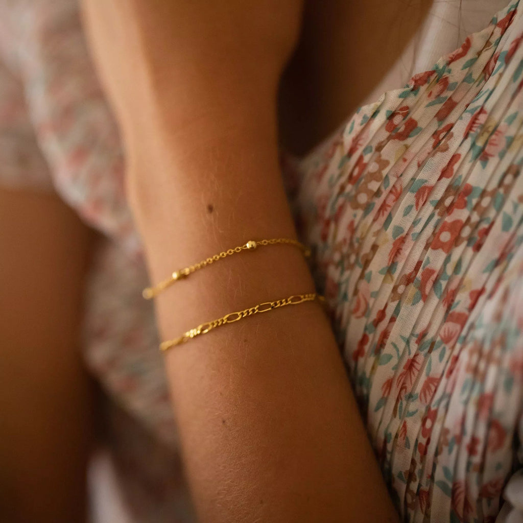 Dainty 14K Gold Beaded Bracelet - Bracelets - Elk & Bloom