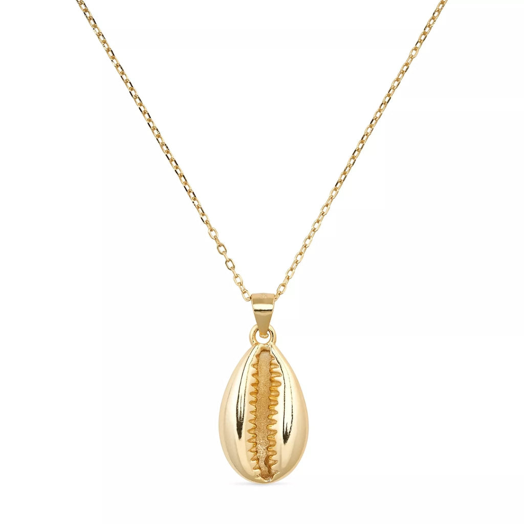 Gold cowrie sales shell necklace