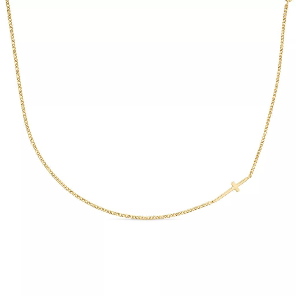 Dainty 14K Gold Cross Choker Necklace - Necklaces - Elk & Bloom