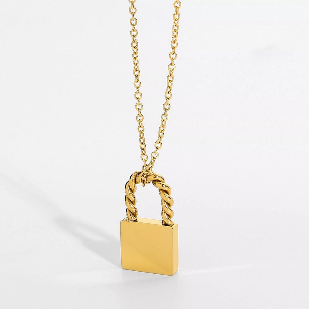 Dainty 14K Gold Lock Necklace - Necklaces - Elk & Bloom