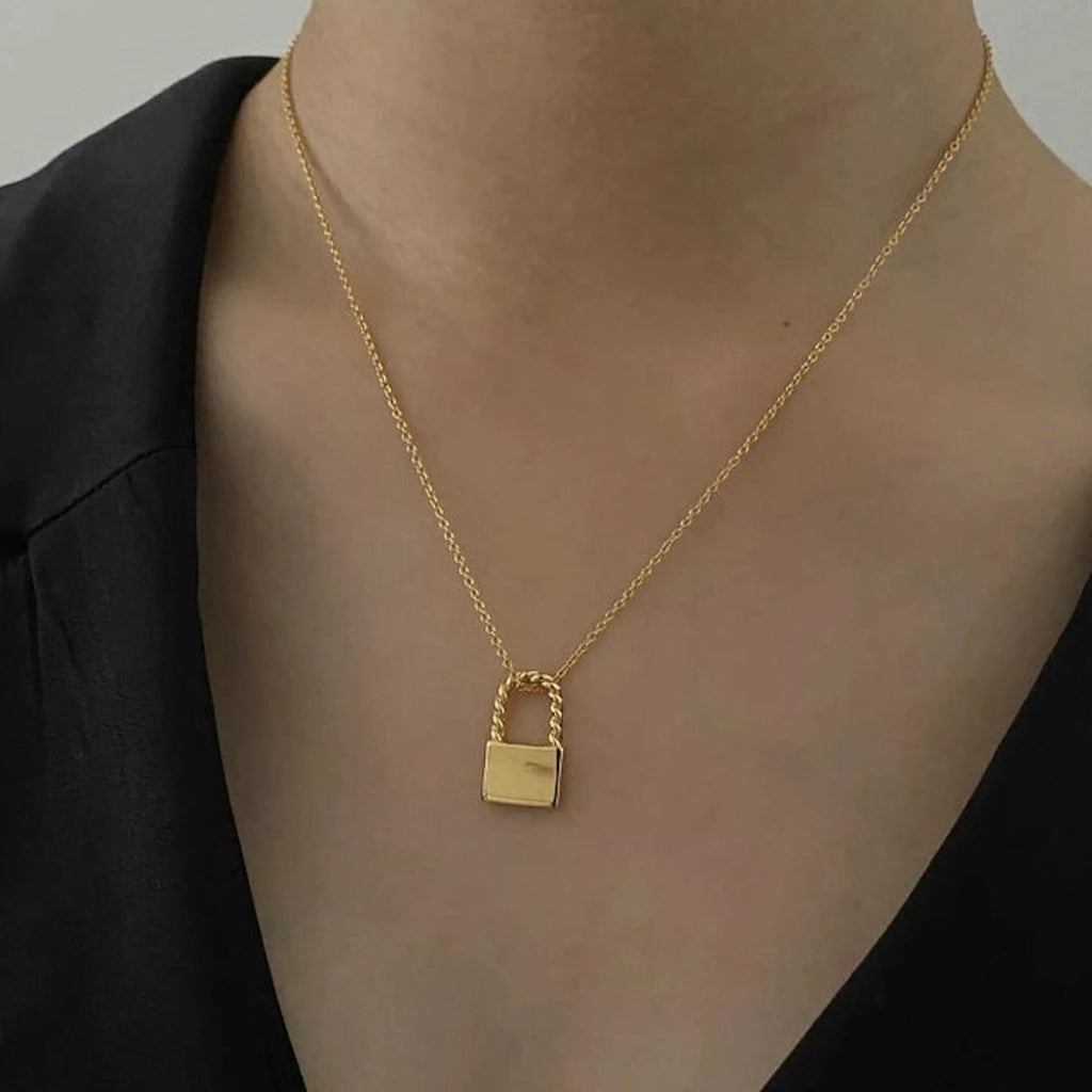 Dainty 14K Gold Lock Necklace - Necklaces - Elk & Bloom