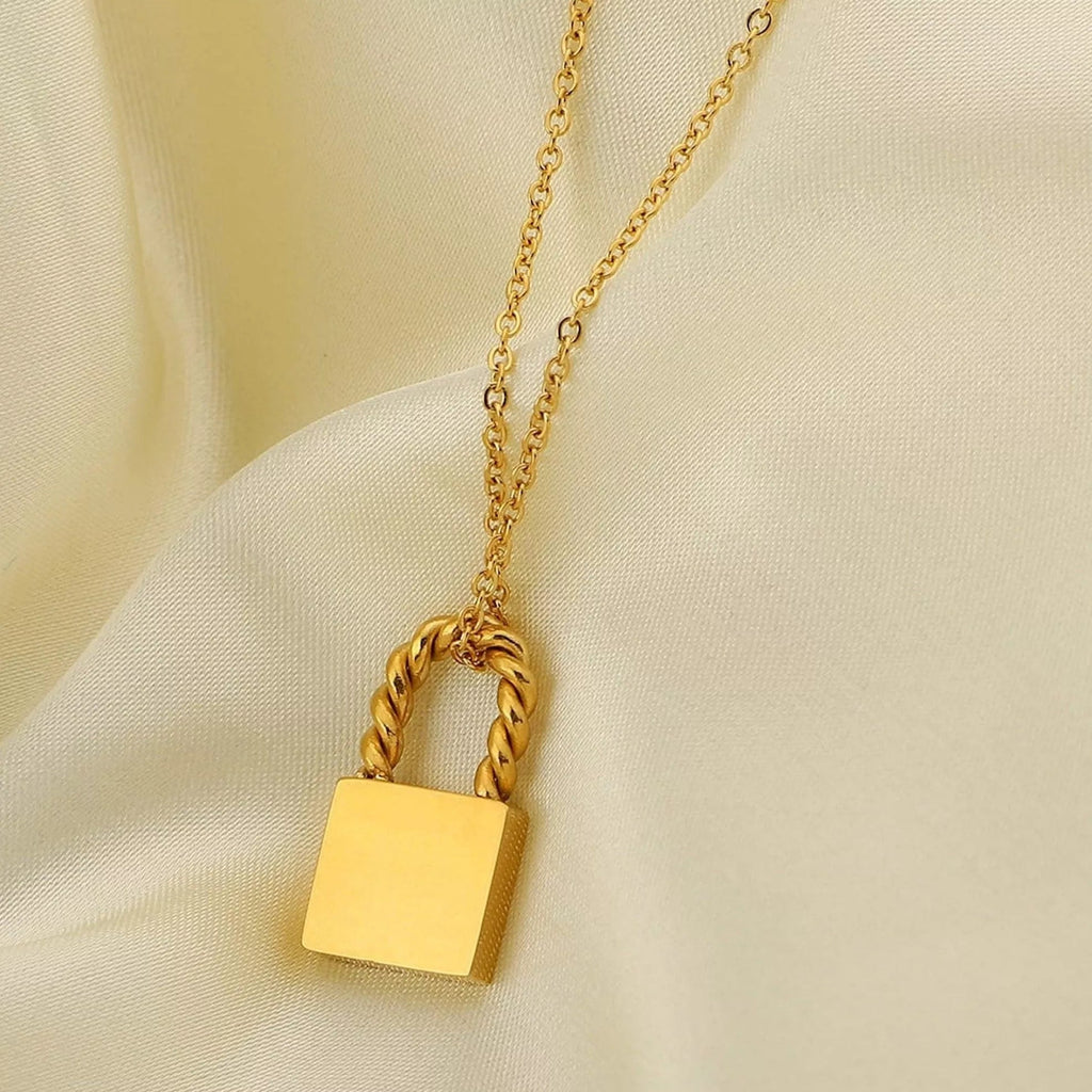 Dainty 14K Gold Lock Necklace - Necklaces - Elk & Bloom