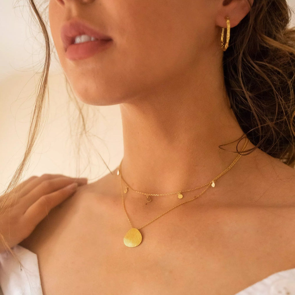 Dainty 18K Gold Disc Choker Necklace - Necklaces - Elk & Bloom