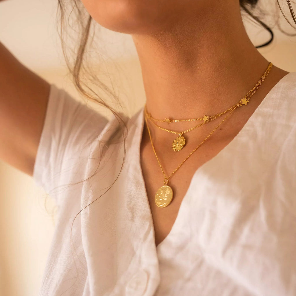 Dainty 18K Gold Lotus Flower Necklace - Necklaces - Elk & Bloom