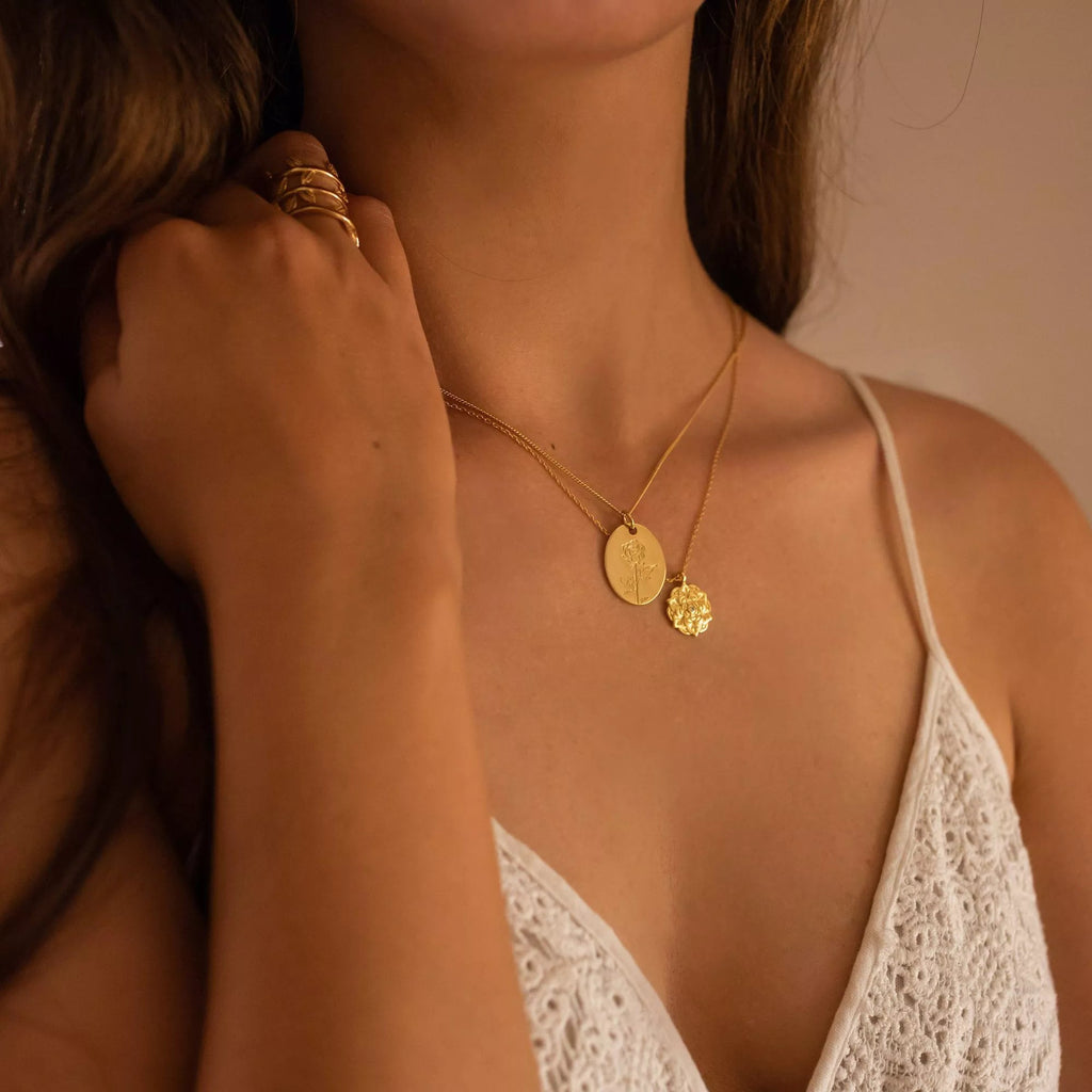 Dainty 18K Gold Lotus Flower Necklace - Necklaces - Elk & Bloom