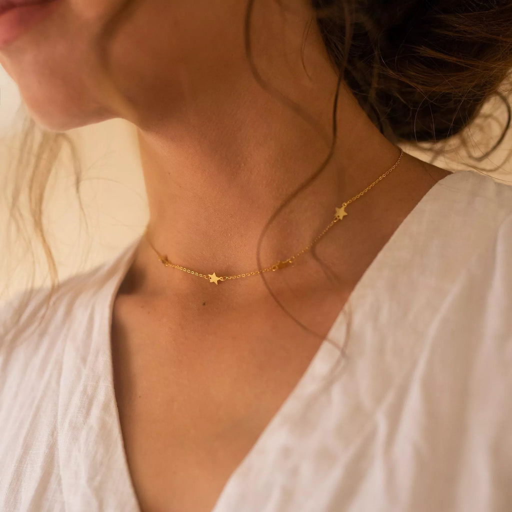 Dainty 18K Gold Star Choker - Necklaces - Elk & Bloom