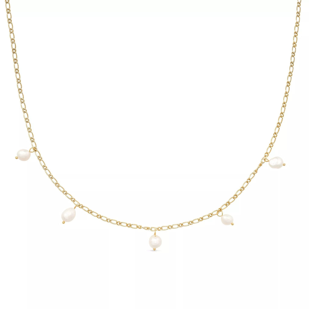 Dainty Gold 18K Pearl Choker Necklace - Necklaces - Elk & Bloom