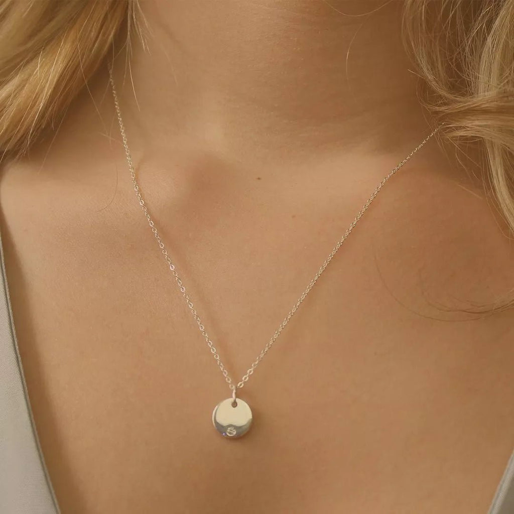 Dainty Silver Disc Necklace - Necklaces - Elk & Bloom