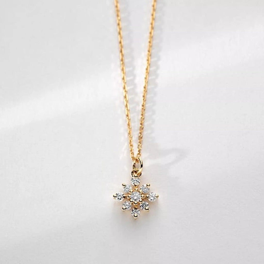 Gold Dainty Flower Floral Necklace - Necklaces - Elk & Bloom