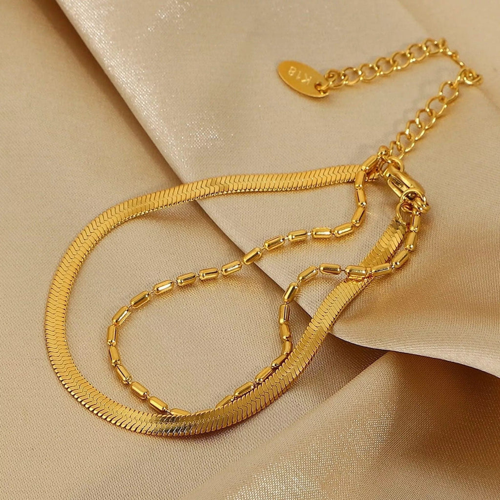 Gold Duo Bead Chain Bracelet - Bracelets - Elk & Bloom