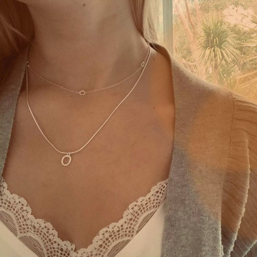 Simple Silver Choker Chain Necklace - Necklaces - Elk & Bloom
