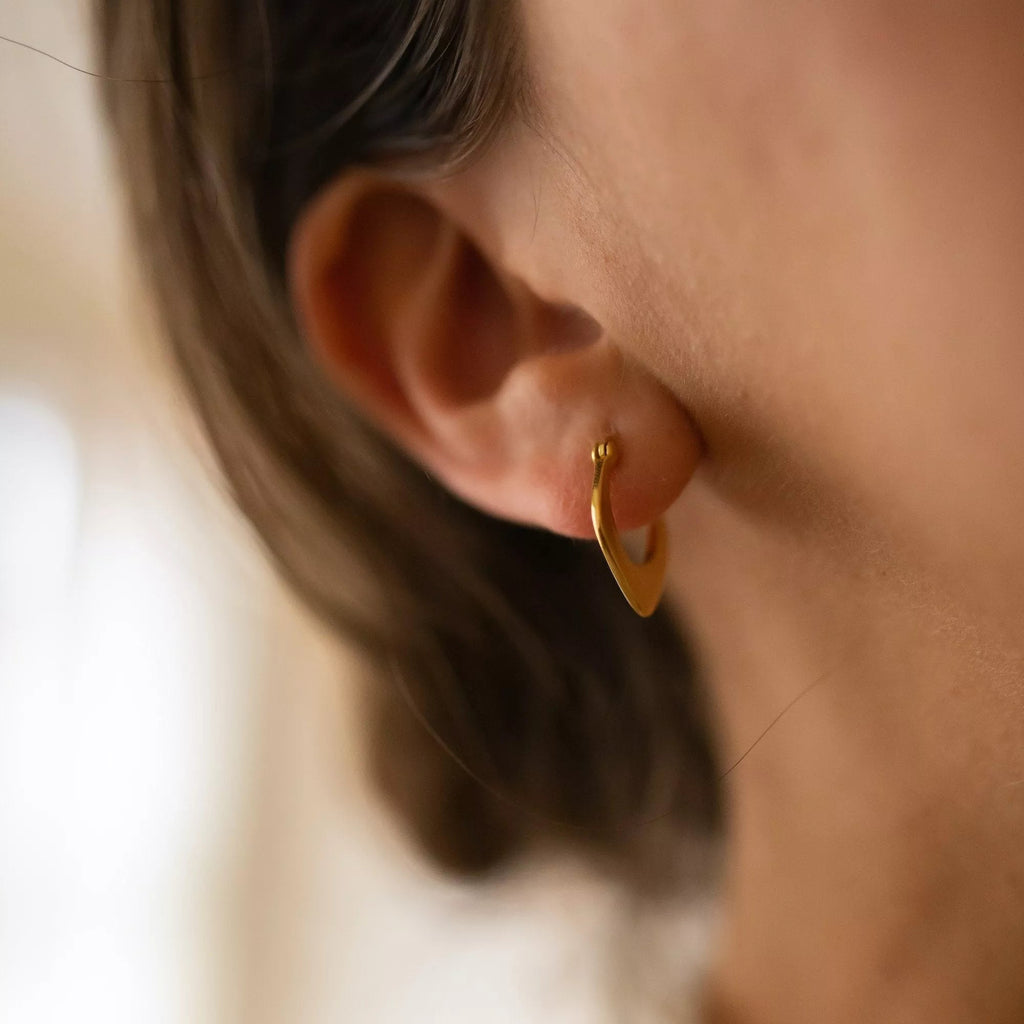 Small 18K Gold Geometric Hoops - Earrings - Elk & Bloom